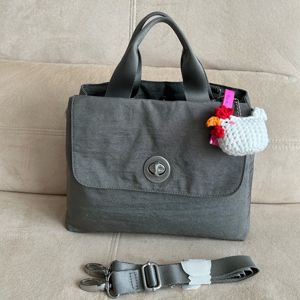 NEW Baggallini Satchel Tote with Multiple Compartments Turnlock, Crossbody Strap - Picture 2 of 13